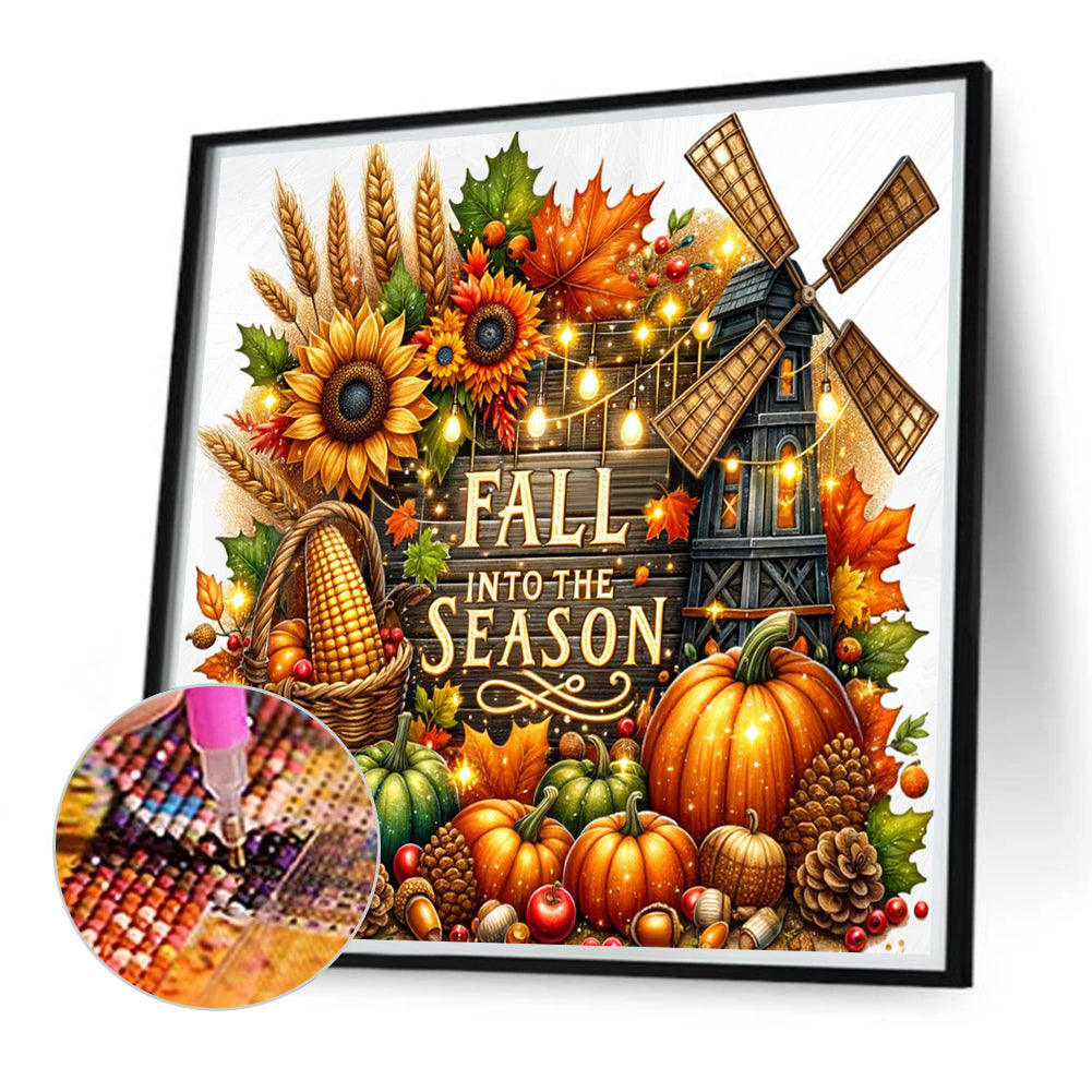 Fall Thanksgiving - Full Round Drill Diamond Painting 40*40CM