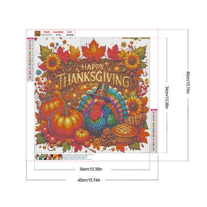 Fall Thanksgiving - Full Round Drill Diamond Painting 40*40CM