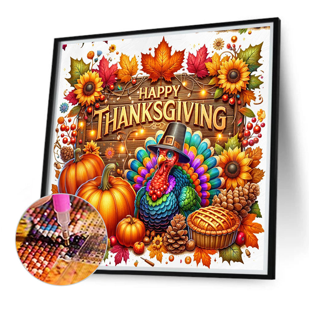 Fall Thanksgiving - Full Round Drill Diamond Painting 40*40CM