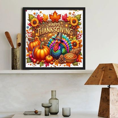 Fall Thanksgiving - Full Round Drill Diamond Painting 40*40CM