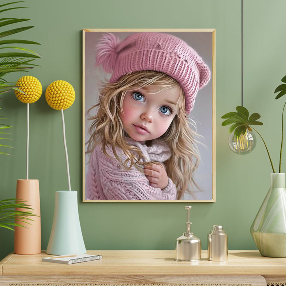 Big Eyes Girl - Full Round Drill Diamond Painting 40*50CM