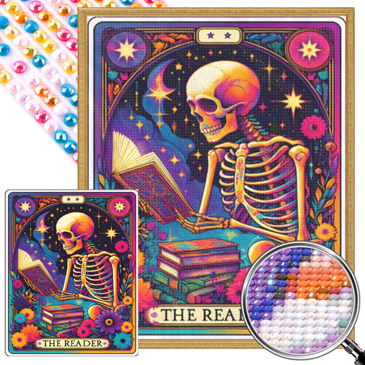 Reader Skeleton - Full AB Round Drill Diamond Painting 40*50CM