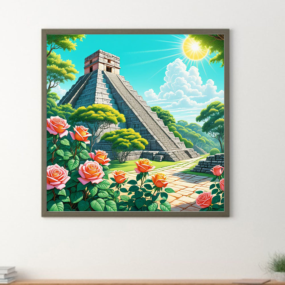 Rose Castillo Pyramid - Full Round Drill Diamond Painting 30*30CM