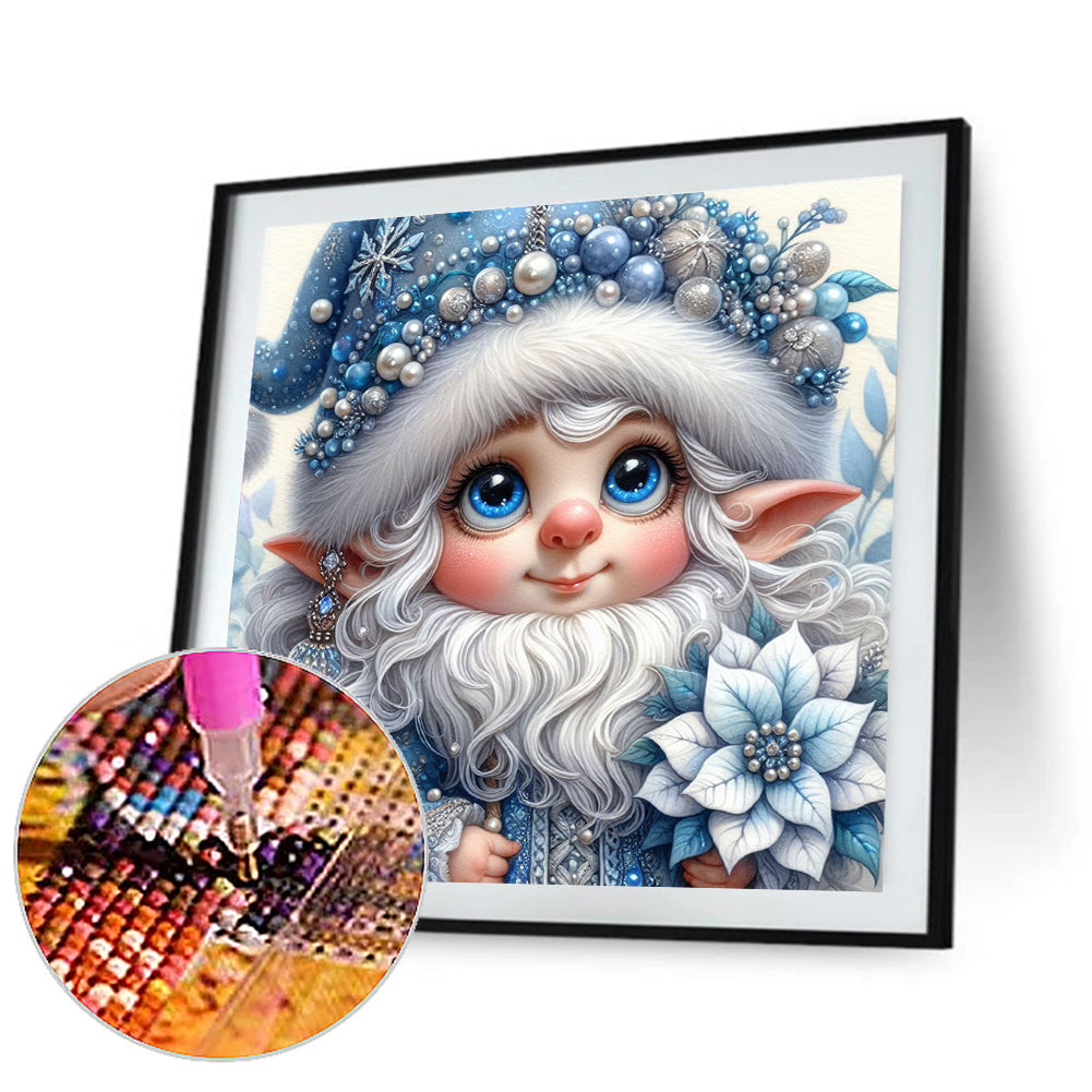 Christmas White-Haired Elf - Full Round Drill Diamond Painting 30*30CM