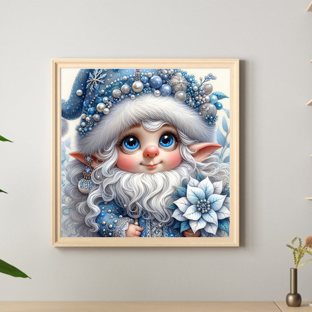 Christmas White-Haired Elf - Full Round Drill Diamond Painting 30*30CM