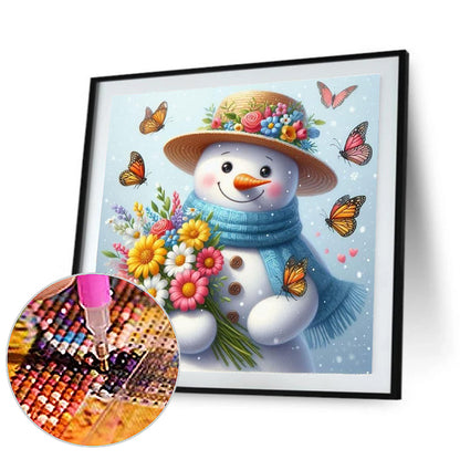 Bouquet Butterfly Snowman - Full Round Drill Diamond Painting 30*30CM