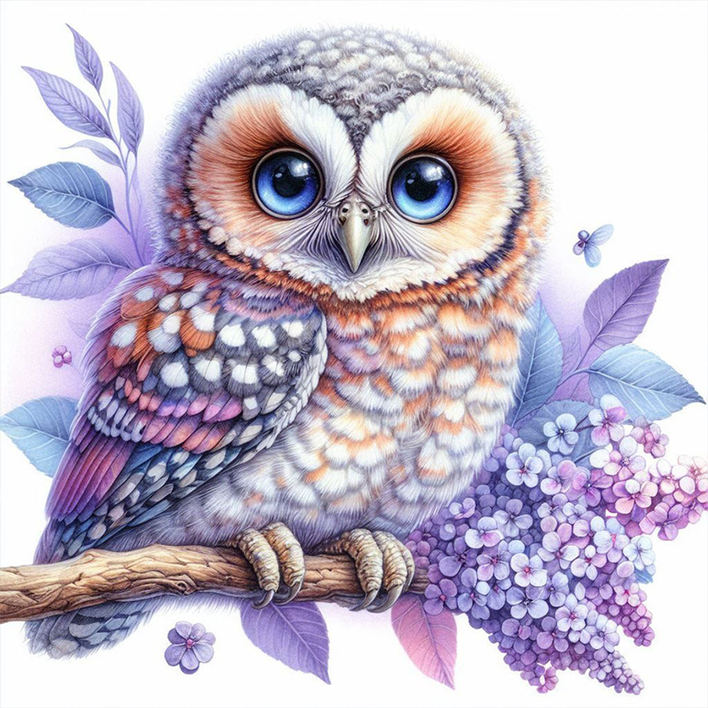 Owl - Full Round Drill Diamond Painting 30*30CM