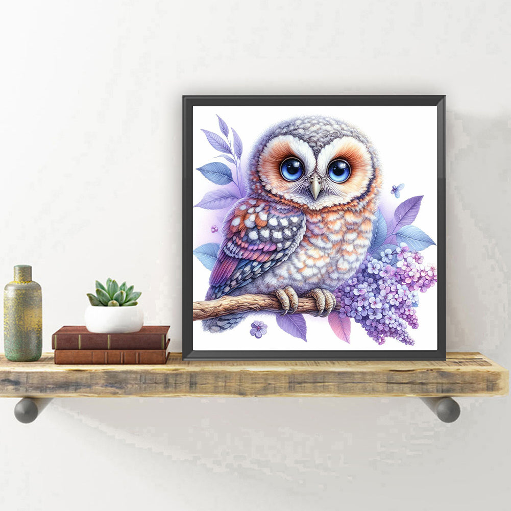 Owl - Full Round Drill Diamond Painting 30*30CM