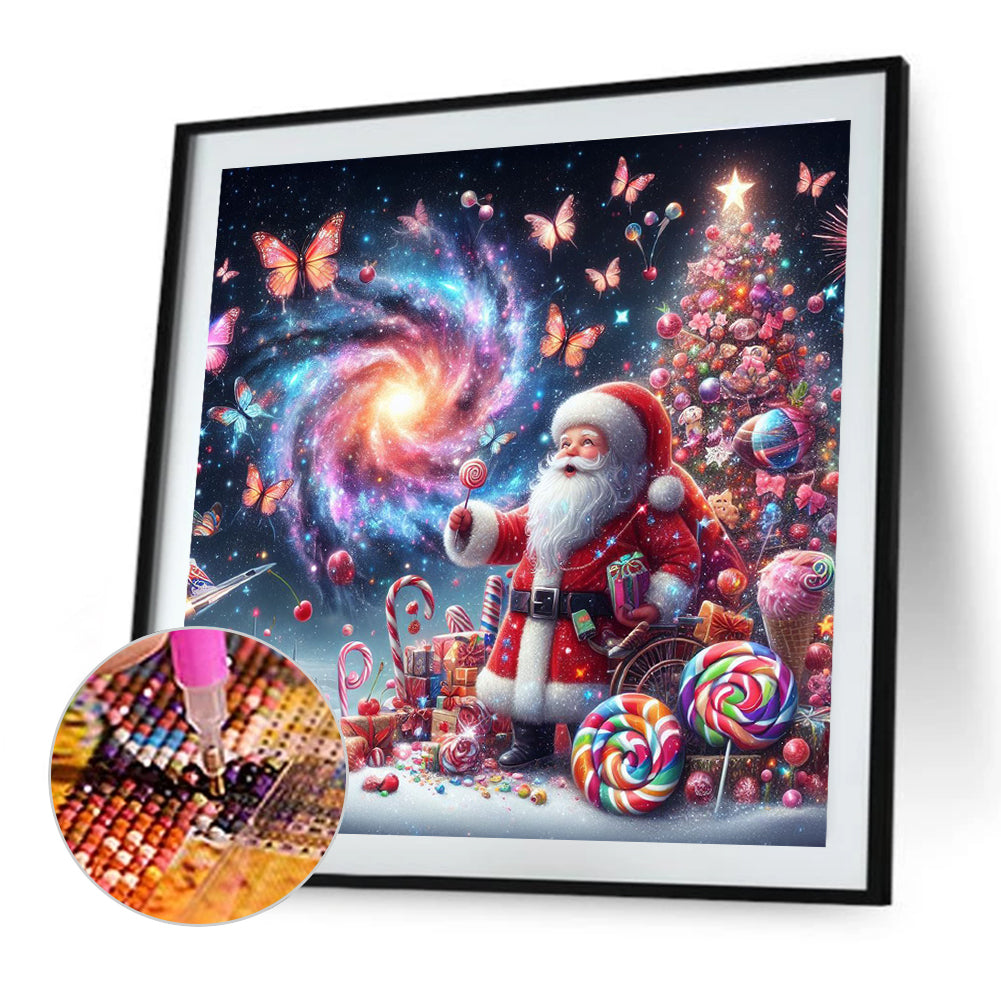 Santa Claus And Starry Sky - Full Round Drill Diamond Painting 40*40CM