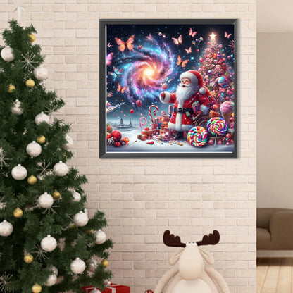 Santa Claus And Starry Sky - Full Round Drill Diamond Painting 40*40CM