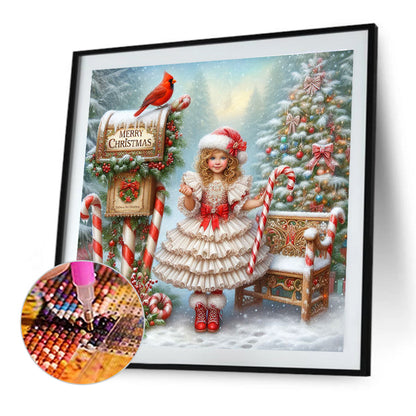 Christmas Girl - Full Round Drill Diamond Painting 40*40CM