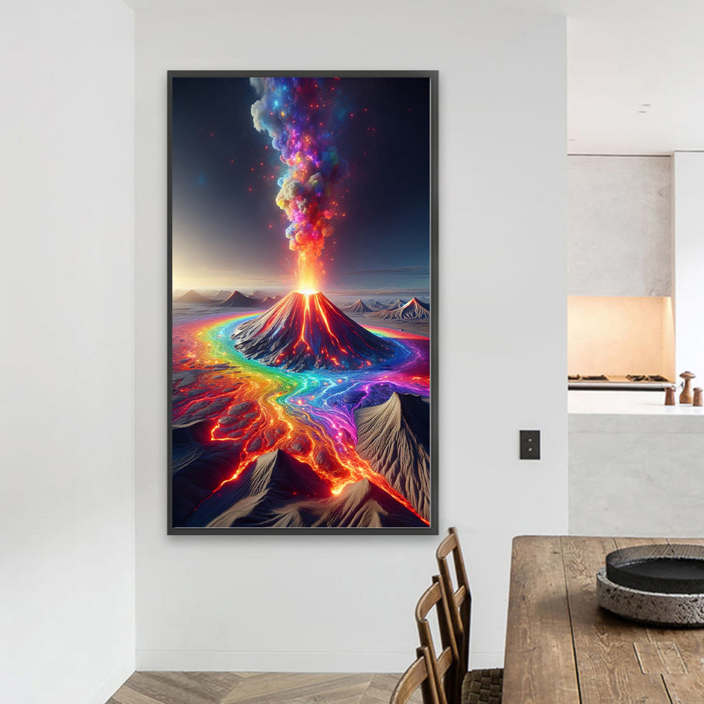 Colorful Volcano Eruption - Full Round Drill Diamond Painting 40*70CM