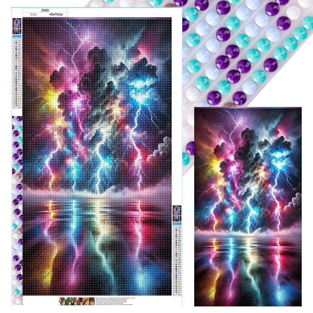 Colorful Lightning - Full Round Drill Diamond Painting 40*70CM