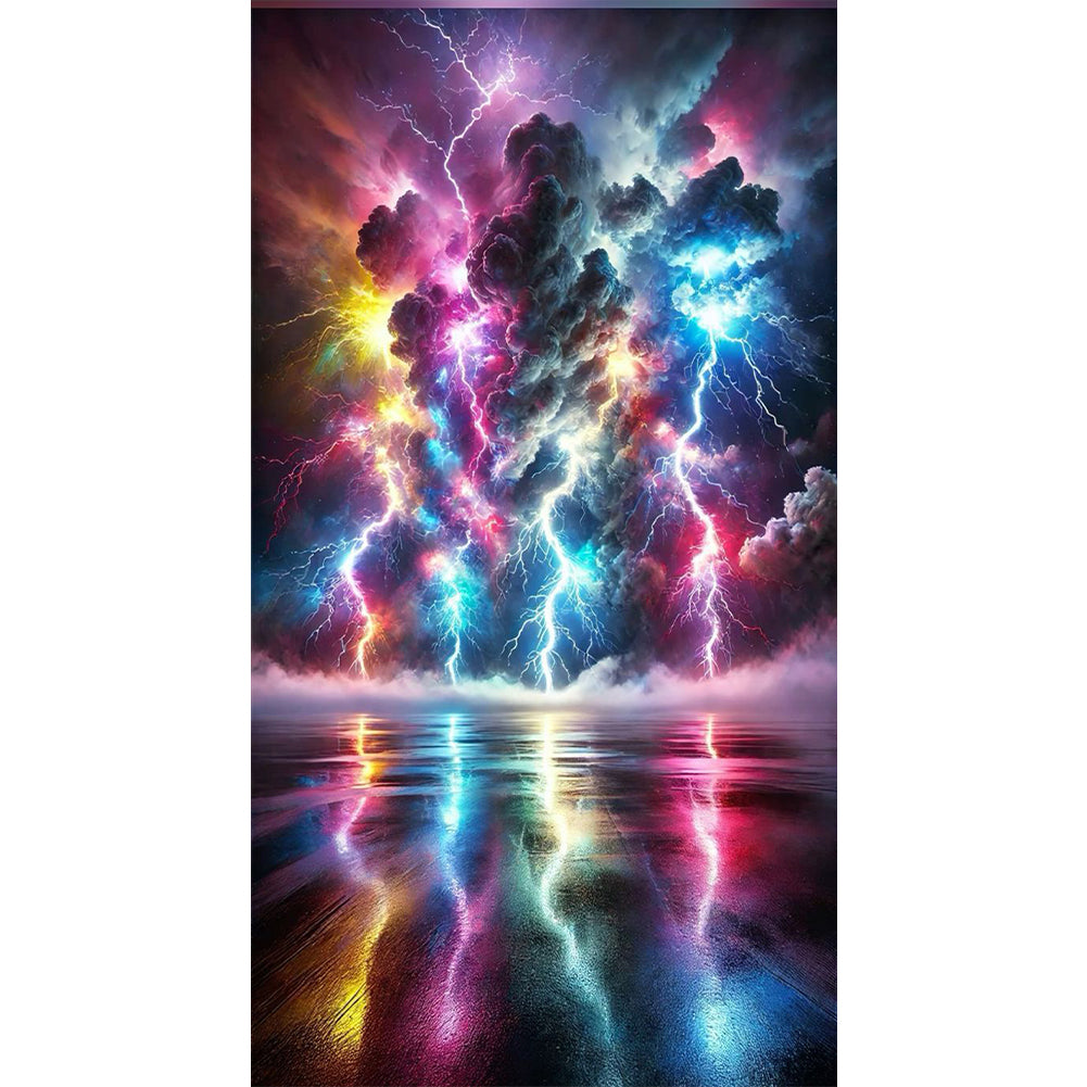 Colorful Lightning - Full Round Drill Diamond Painting 40*70CM