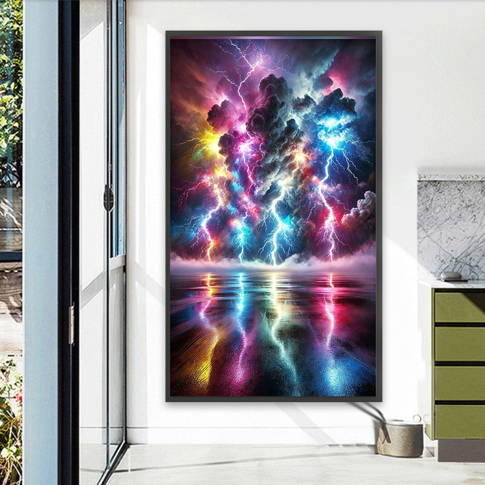 Colorful Lightning - Full Round Drill Diamond Painting 40*70CM