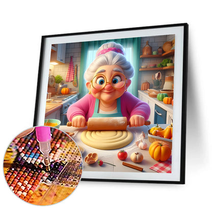 Baking Granny - Full Round Drill Diamond Painting 40*40CM