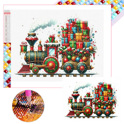 Christmas Gift Train - Full Square Drill Diamond Painting 40*30CM