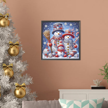 Winter Snowman Family - Special Shaped Drill Diamond Painting 30*30CM