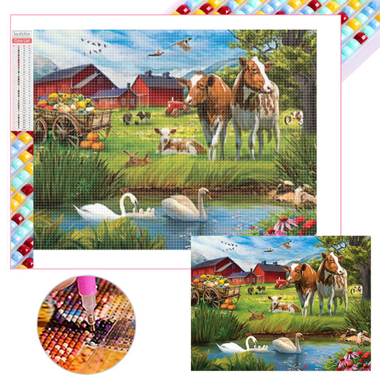 Pasture - Full Square Drill Diamond Painting 40*30CM