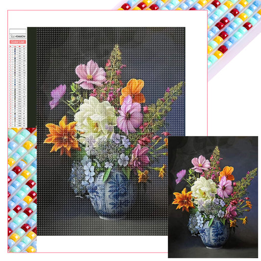 Flower Vase - Full Square Drill Diamond Painting 45*60CM