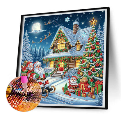 Christmas Atmosphere House - Special Shaped Drill Diamond Painting 30*30CM