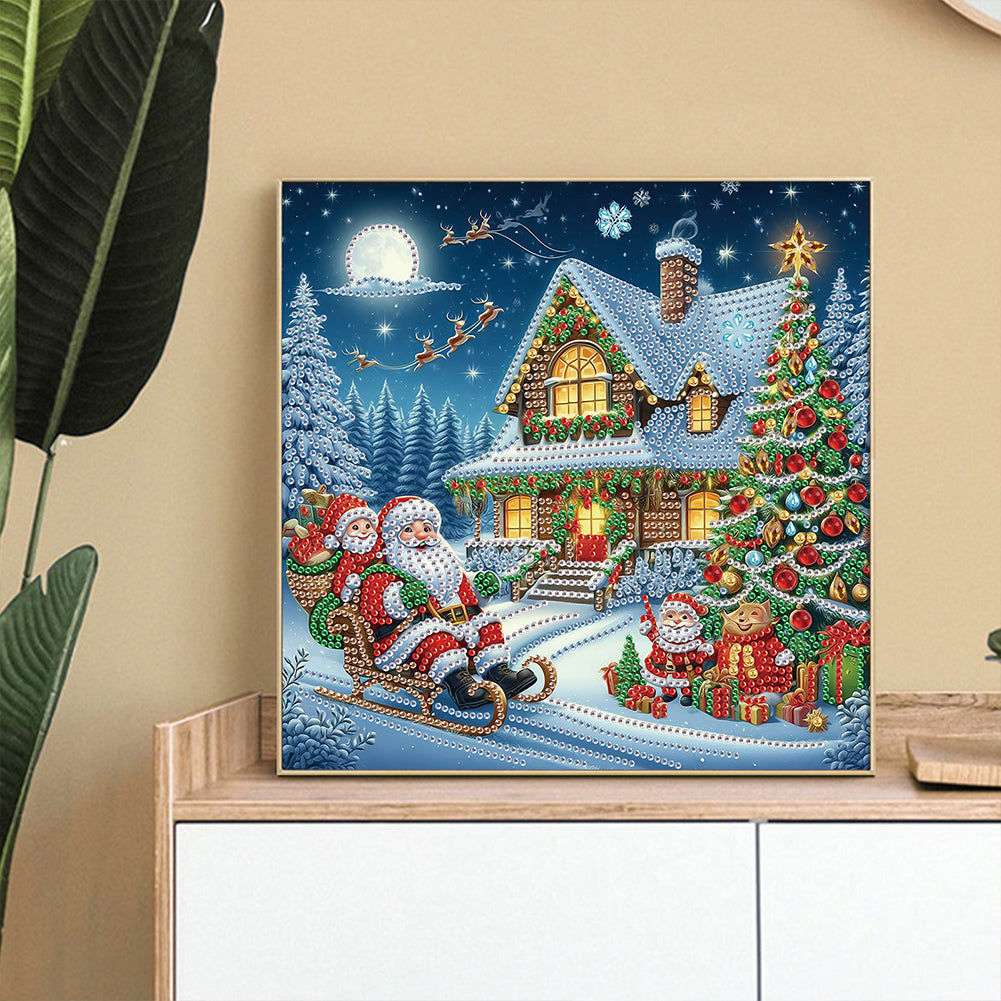 Christmas Atmosphere House - Special Shaped Drill Diamond Painting 30*30CM