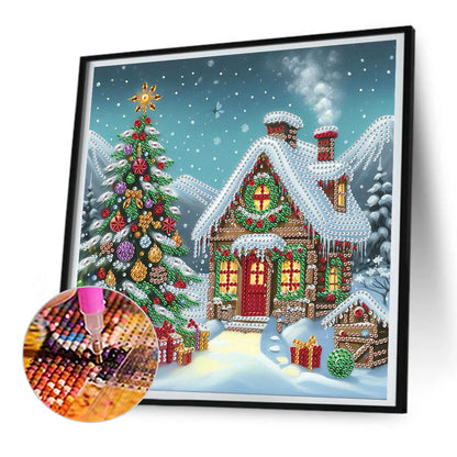 Christmas Atmosphere House - Special Shaped Drill Diamond Painting 30*30CM