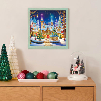 Christmas Atmosphere House - Special Shaped Drill Diamond Painting 30*30CM