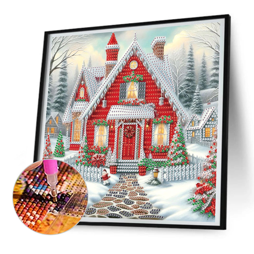 Christmas Atmosphere House - Special Shaped Drill Diamond Painting 30*30CM