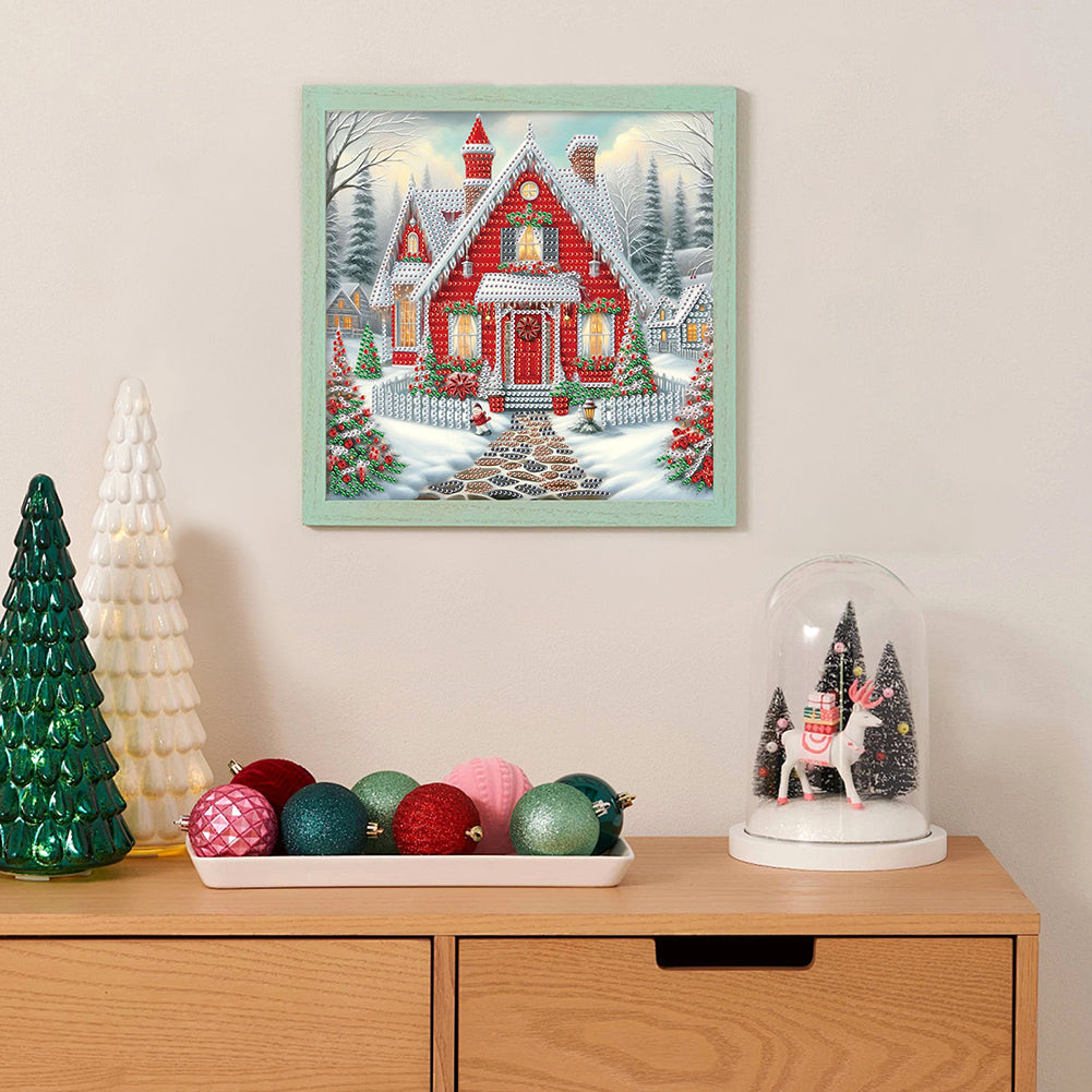 Christmas Atmosphere House - Special Shaped Drill Diamond Painting 30*30CM