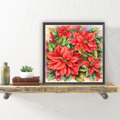 Poinsettia - Full Round Drill Diamond Painting 30*30CM