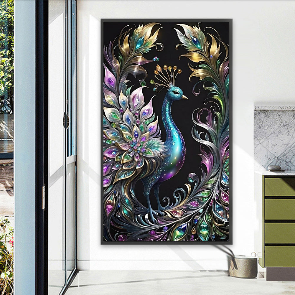 Beautiful Peacock - Full Round Drill Diamond Painting 40*70CM