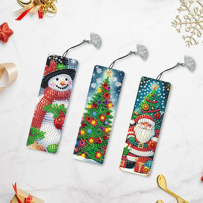 3Pcs Special Shape Christmas Diamond Painting Bookmark for Book Lovers