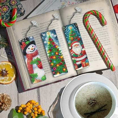 3Pcs Special Shape Christmas Diamond Painting Bookmark for Book Lovers