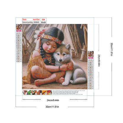 Indian Child - Full Round Drill Diamond Painting 30*30CM