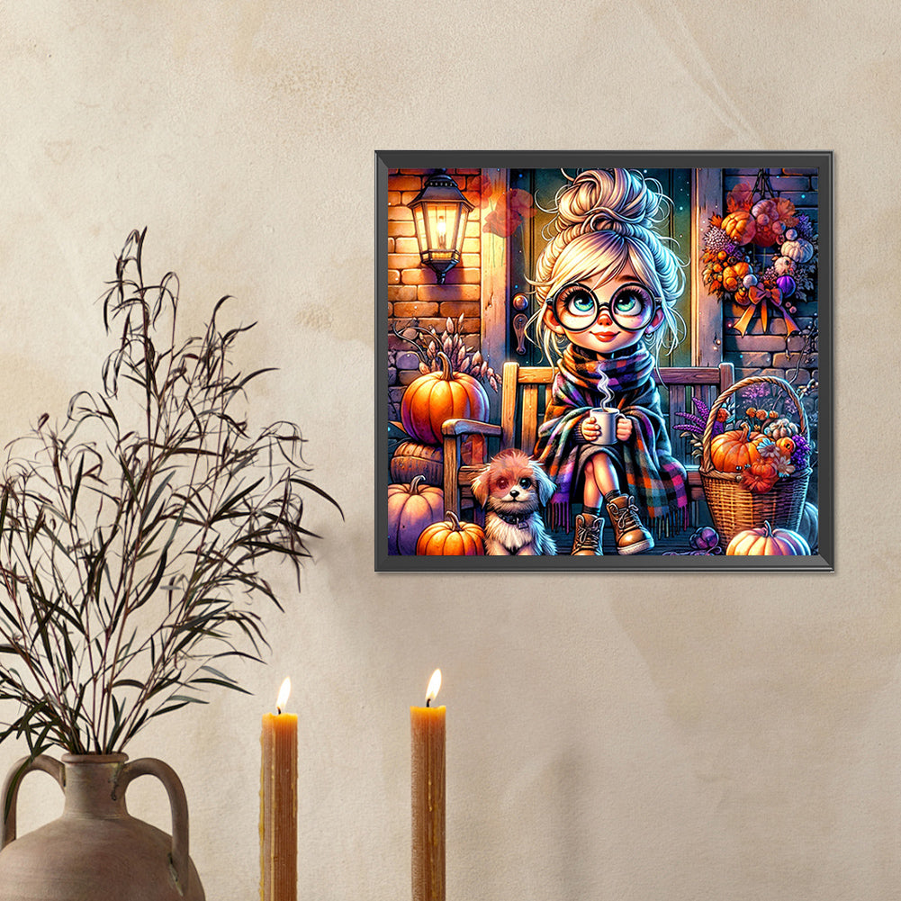 Autumn And Winter Girls - Full Round Drill Diamond Painting 50*45CM