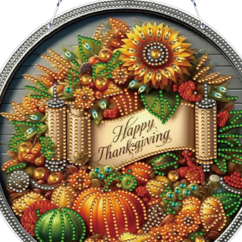 Thanksgiving Diamond Painting Hanging Pendant for Window Decor (Thanksgiving)