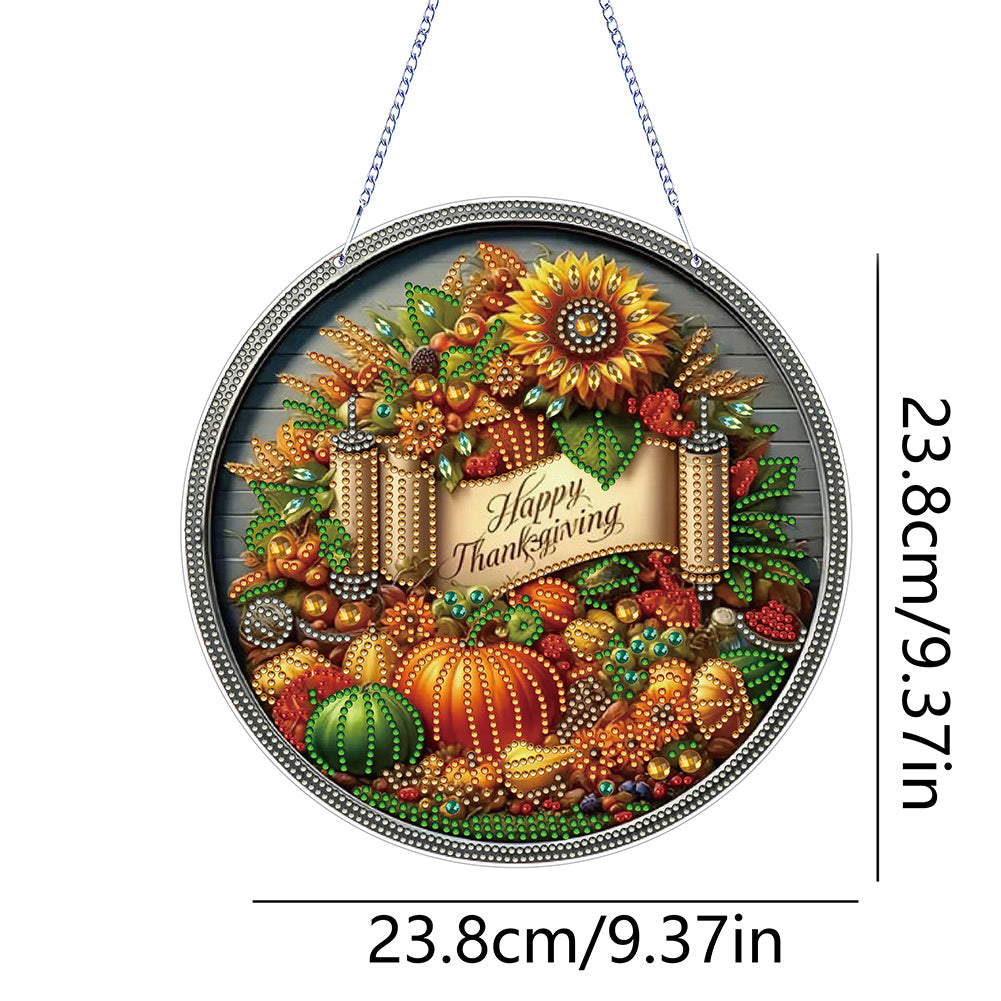 Thanksgiving Diamond Painting Hanging Pendant for Window Decor (Thanksgiving)