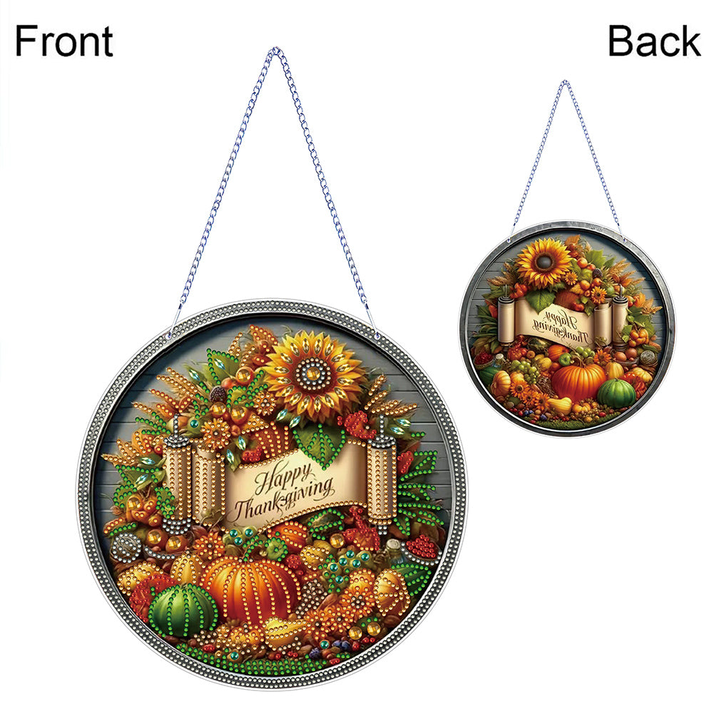 Thanksgiving Diamond Painting Hanging Pendant for Window Decor (Thanksgiving)