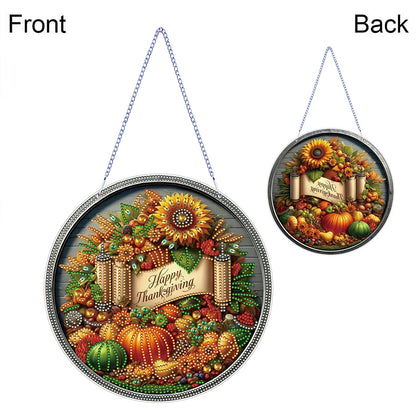 Thanksgiving Diamond Painting Hanging Pendant for Window Decor (Thanksgiving)