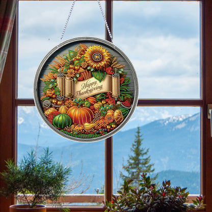 Thanksgiving Diamond Painting Hanging Pendant for Window Decor (Thanksgiving)