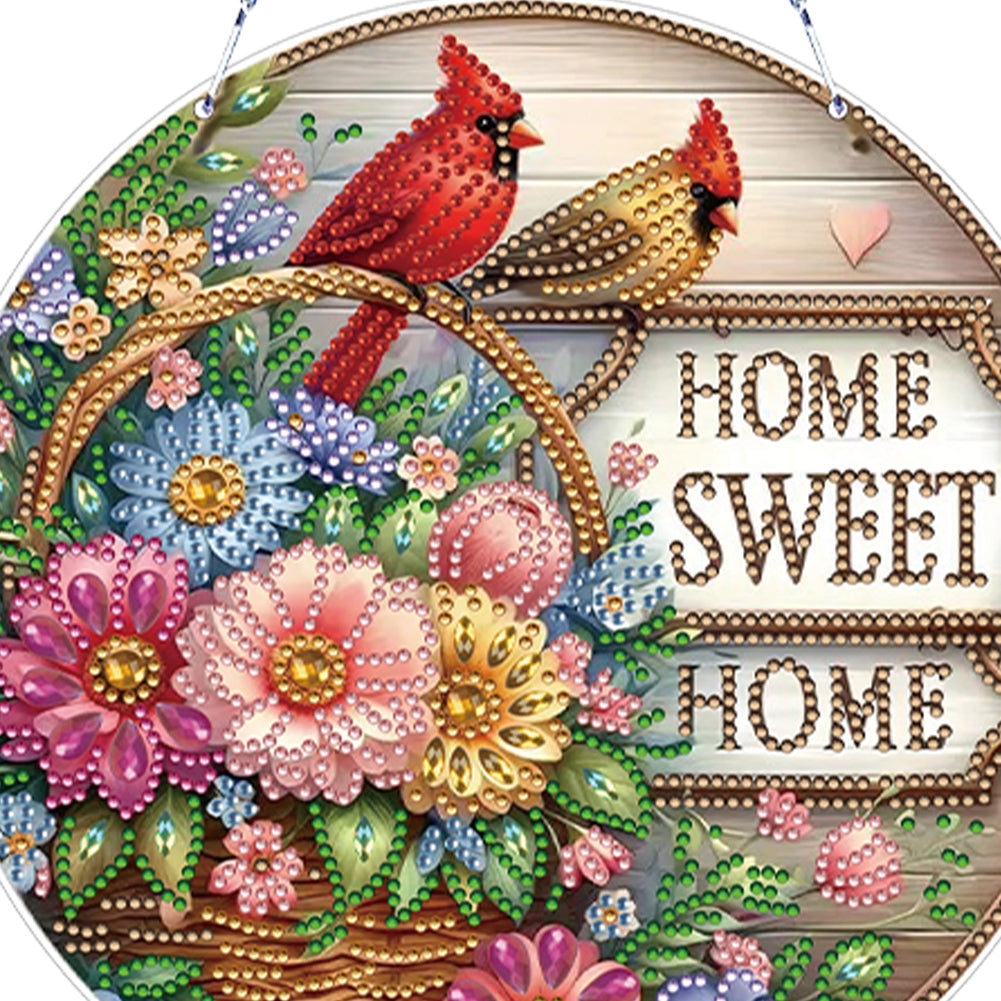 Thanksgiving Diamond Painting Hanging Pendant for Window Decor (Sweet Home)