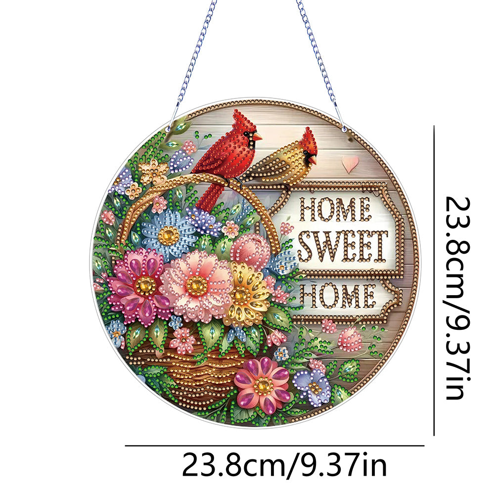 Thanksgiving Diamond Painting Hanging Pendant for Window Decor (Sweet Home)