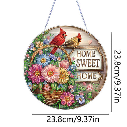 Thanksgiving Diamond Painting Hanging Pendant for Window Decor (Sweet Home)