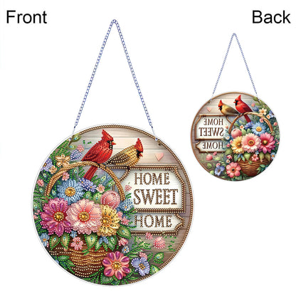 Thanksgiving Diamond Painting Hanging Pendant for Window Decor (Sweet Home)