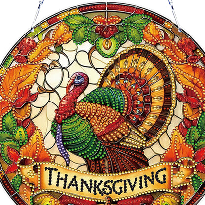 Thanksgiving Diamond Painting Hanging Pendant Window Decor (Thanksgiving Turkey)