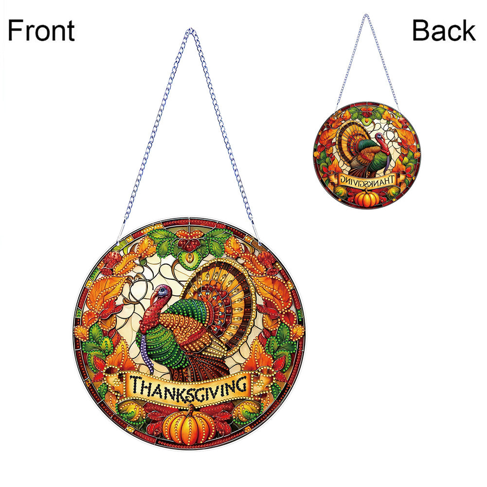 Thanksgiving Diamond Painting Hanging Pendant Window Decor (Thanksgiving Turkey)