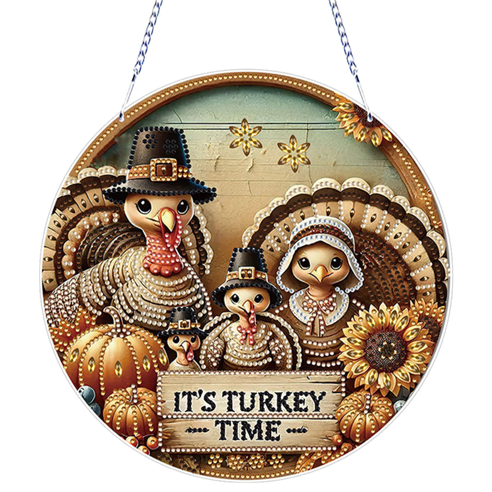 Thanksgiving Diamond Painting Hanging Pendant Window Decor (Thanksgiving Turkey)