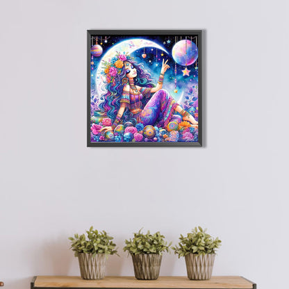 Moon Lady - Full AB Round Drill Diamond Painting 40*40CM