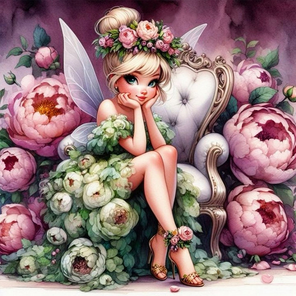 Flower Fairy - Full Square Drill Diamond Painting 40*40CM